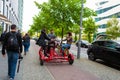 Entertainment for tourists guided city tours on a tricycle