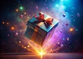 Enthralling 3D Animated Gift Box Opening A Surreal Visual Feast of Floating Interactive Design