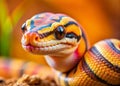 Enthralling Miniature Pastel Ball Python A TiltShift Masterpiece Capturing Exquisite Detail and Charm Royalty Free Stock Photo