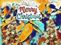 An enthralling special graphic designing pattern with clip arts of colorful Christmas card