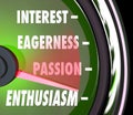 Enthusiasm Gauge Level Interest Eagerness Passion Speedometer Royalty Free Stock Photo