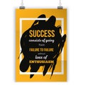 Enthusiasm is the key to all success. Rough poster design. Vector phrase on dark background. Best for posters, cards Royalty Free Stock Photo