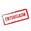 ENTHUSIASM red rubber stamp isolated on white.