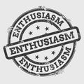 ENTHUSIASM rubber stamp isolated on white.