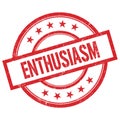 ENTHUSIASM text written on red vintage round stamp