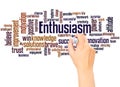 Enthusiasm word cloud hand writing concept Royalty Free Stock Photo