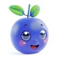 Enthusiastic blueberry character with sparkling eyes