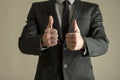Enthusiastic businessman making a double thumbs up Royalty Free Stock Photo
