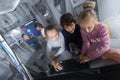 enthusiastic children playing in bunker quest room Royalty Free Stock Photo