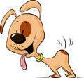 Enthusiastic dog waiting for food cartoon - vector