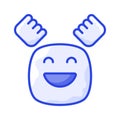 Enthusiastic emoji icon, happy face vector design Royalty Free Stock Photo