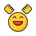 Enthusiastic emoji icon, happy face vector design Royalty Free Stock Photo