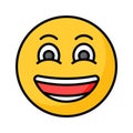 Enthusiastic emoji icon, happy face vector design Royalty Free Stock Photo