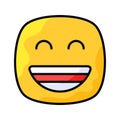 Enthusiastic emoji icon, happy face vector design Royalty Free Stock Photo