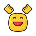 Enthusiastic emoji icon, happy face vector design Royalty Free Stock Photo