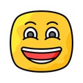 Enthusiastic emoji icon, happy face vector design Royalty Free Stock Photo