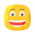 Enthusiastic emoji icon, happy face vector design Royalty Free Stock Photo