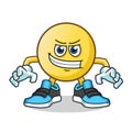 Enthusiastic emoticon mascot vector cartoon illustration