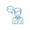 Enthusiastic feedback linear icon concept. Enthusiastic feedback line vector sign, symbol, illustration.