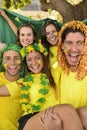 Enthusiastic German sport soccer fans celebrating victory.