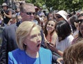 Enthusiastic Hillary Clinton with supporters