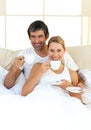 Enthusiastic lovers drinking coffee Royalty Free Stock Photo