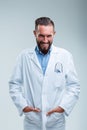 Enthusiastic stance and smile from happy doctor Royalty Free Stock Photo