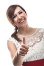 Enthusiastic woman giving a thumbs Royalty Free Stock Photo