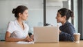 Diverse business woman team discussing work issues Royalty Free Stock Photo