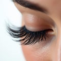 Enticing Closeup of Long Black False Lashes for a Glamorous Makeup Look Professional Application Details and Natural Royalty Free Stock Photo