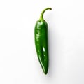 Thick Green Chilli Isolated on a White Background