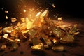 Enticing Pile of gold nuggets. Generate ai