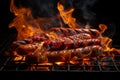 Enticing Sausage bbq fire. Generate ai