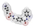 Entinostat cancer drug molecule (HDAC inhibitor). 3D rendering. Atoms are represented as spheres with conventional color coding: