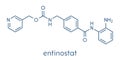 Entinostat cancer drug molecule HDAC inhibitor. Skeletal formula.