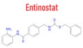 Entinostat cancer drug molecule, HDAC inhibitor. Skeletal formula.