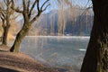 An entire lake completely frozen - Lake Endine - Bergamo - Italy Royalty Free Stock Photo