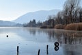 An entire lake completely frozen - Lake Endine - Bergamo - Italy Royalty Free Stock Photo