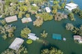 Entire Neighborhood Under water Climate Change Flooding with a House Under water