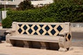 Modernist seat in Sitges in the Garraf