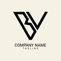Creative unique bv letter logo design Royalty Free Stock Photo