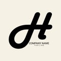 Creative unique DH letter logo design Royalty Free Stock Photo