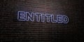 ENTITLED -Realistic Neon Sign on Brick Wall background - 3D rendered royalty free stock image Royalty Free Stock Photo