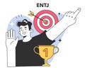 ENTJ MBTI type. Character with the Extraverted, Intuitive, Thinking Royalty Free Stock Photo