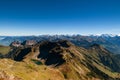Lake Eisee and Hoch Gumme Swiss Alps view from Brienzer Rothorn, Entlebuch, Switzerland Royalty Free Stock Photo