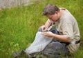 Entomologist in the field Royalty Free Stock Photo