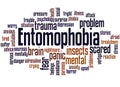 Entomophobia fear of insects word cloud concept