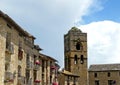 Entral square and medieval church of Ainsa Huesca