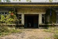 Entrance of abandoned 1960s` factory infirmary