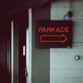 Entrance into an above ground parkade